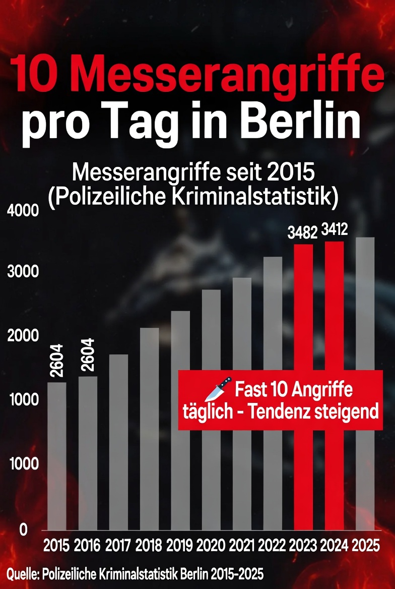 10 Messerangriffe pro Tag in Berlin – und es wird nicht besser. TeRxt